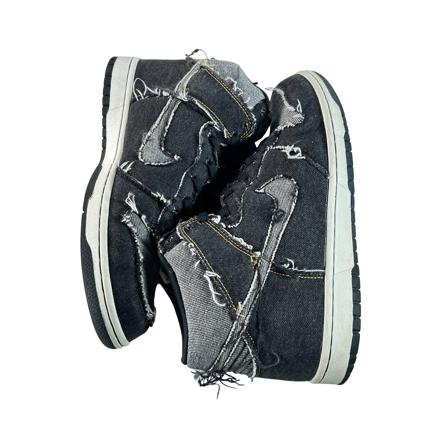 312423 001 Nike Dunk High Black Denim [USED] - 10 M (Used)