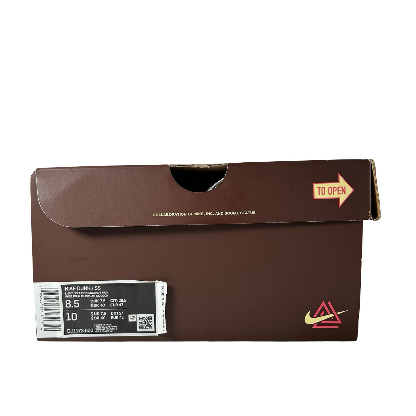 DJ1173 600 Nike Dunk Mid Social Status Free Lunch Strawberry Milk [USED] - 8.5 M (Used)