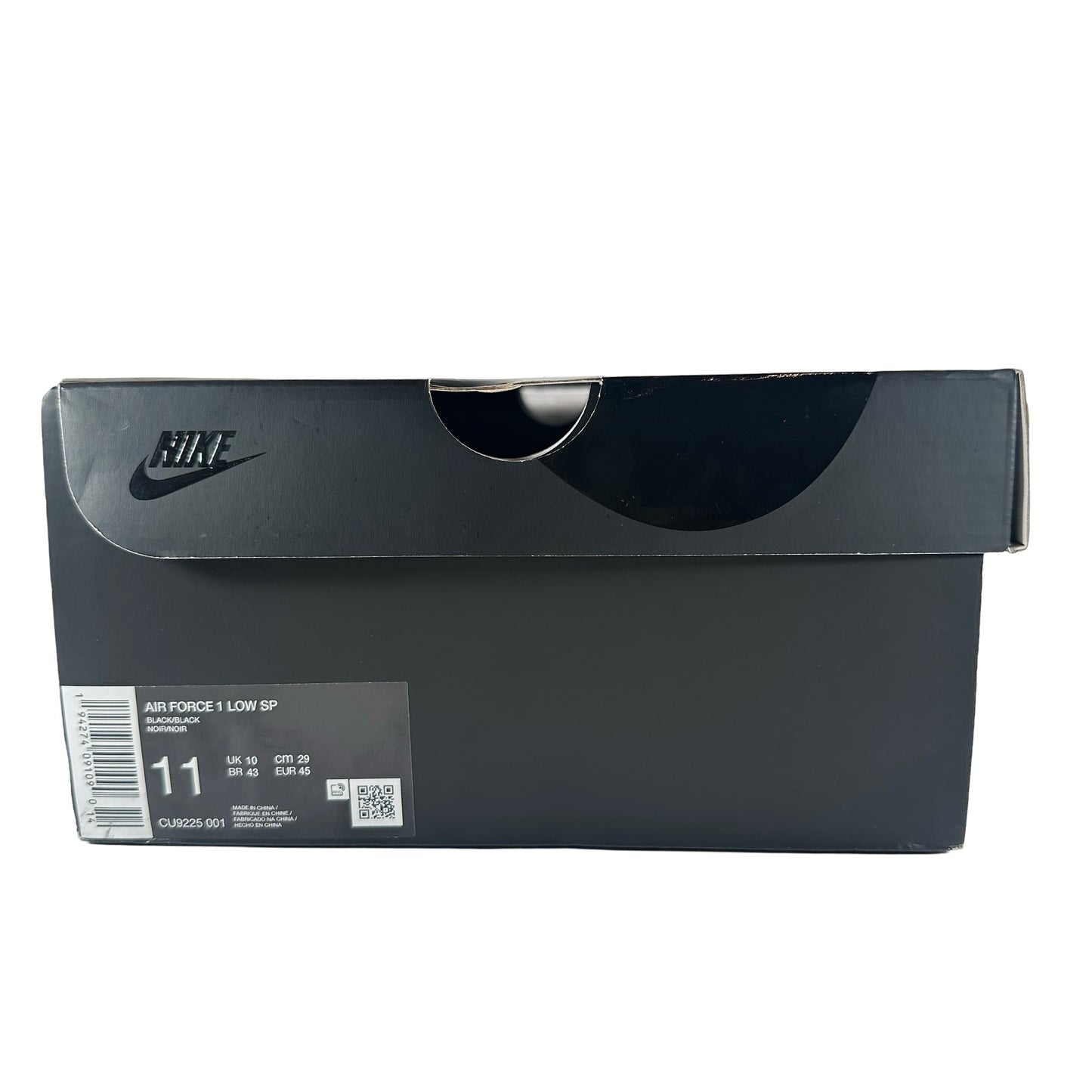 CU9225 001 Air Force 1 Low Supreme Black [USED] - 11 M (Used)