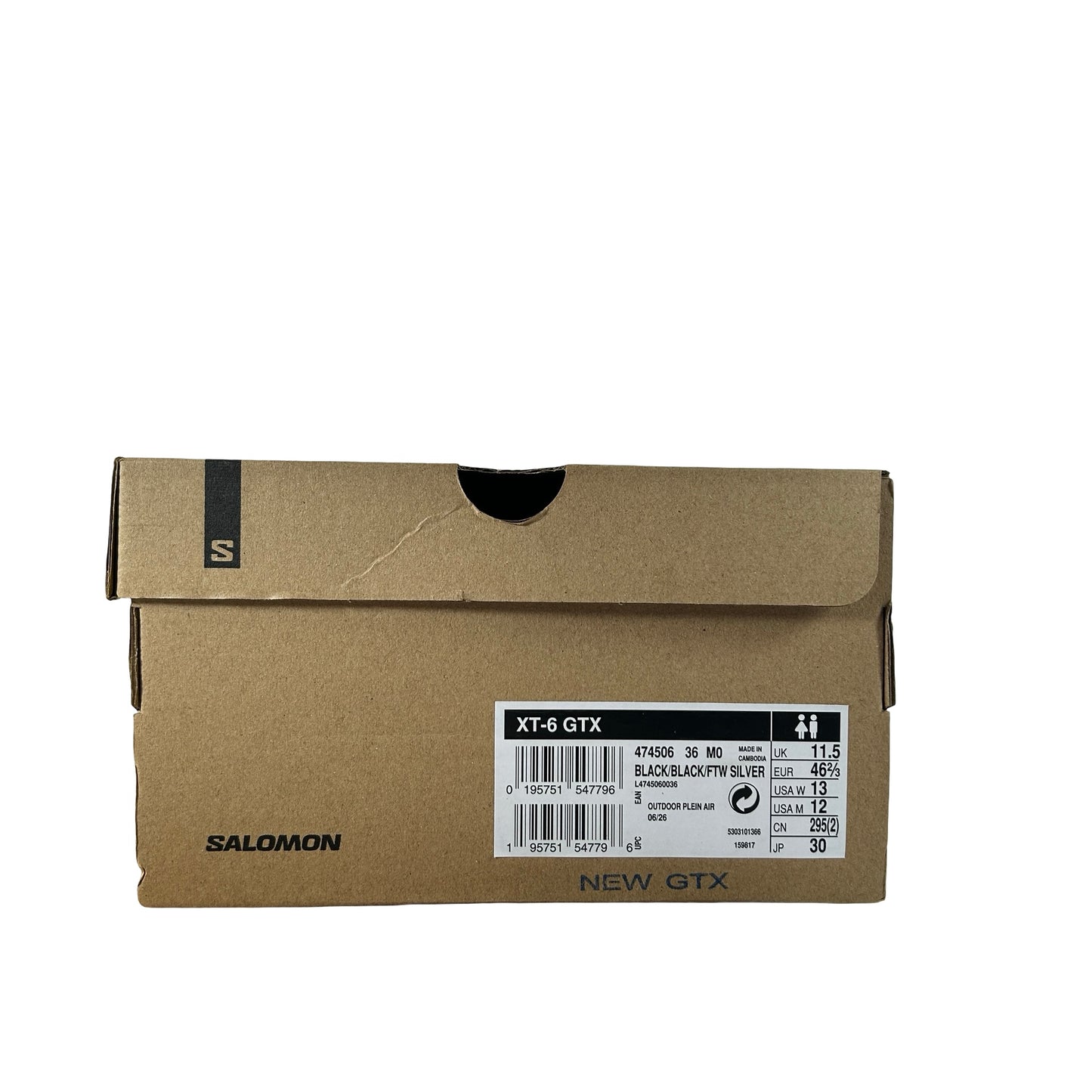 L47450600 Salomon XT-6 Gore-Tex Black Silver [USED] - 12 M (Used)