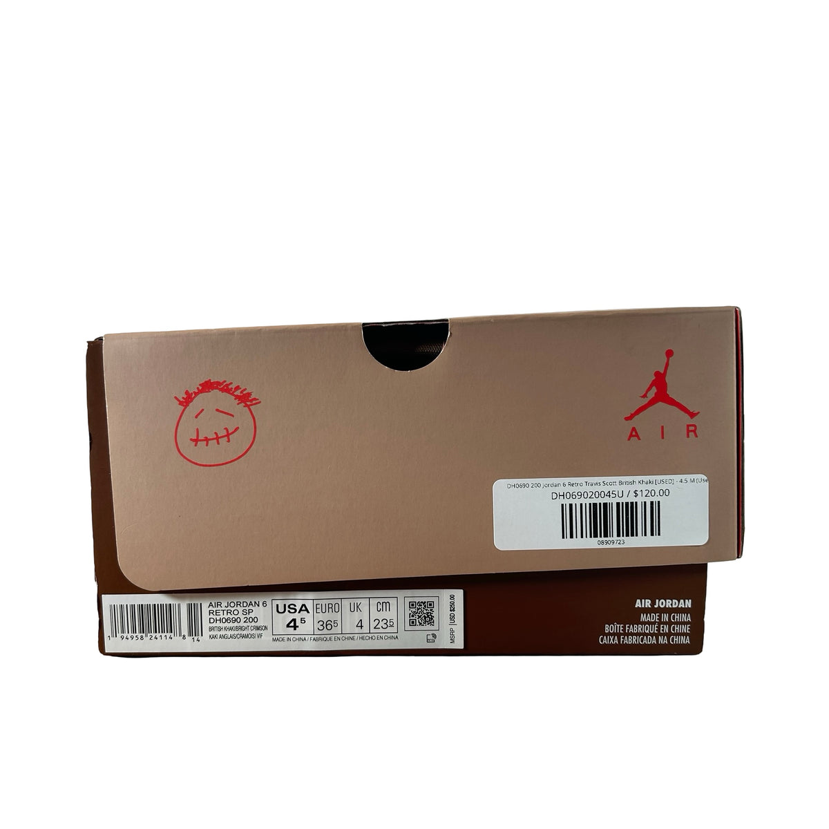 DH0690 200 Jordan 6 Retro Travis Scott British Khaki [USED] - 4.5 M (Used)
