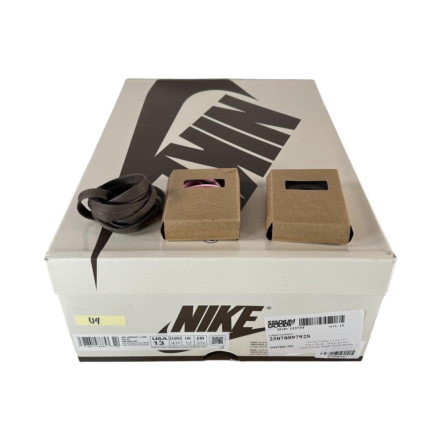 DM7866 202 Jordan 1 Retro Low OG SP Travis Scott Velvet Brown [USED] - 13 M (Used4)
