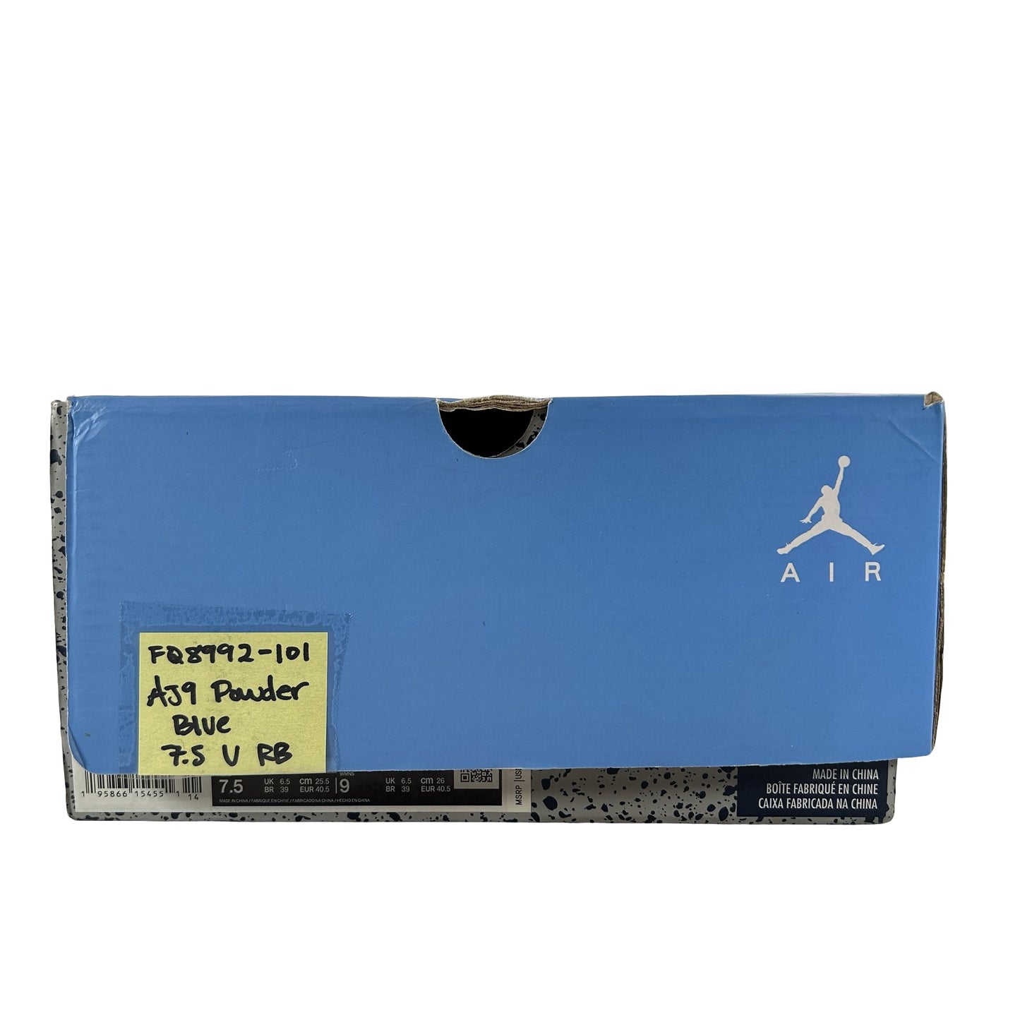 FQ8992 101 Jordan 9 Retro Powder Blue (2024) [USED] - 7.5 M (Used) (Replace Box)