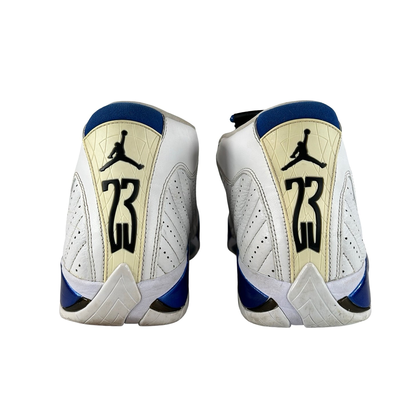 487471 104 Jordan 14 Retro White Hyper Royal [USED] - 12 M (Used) (No Box)
