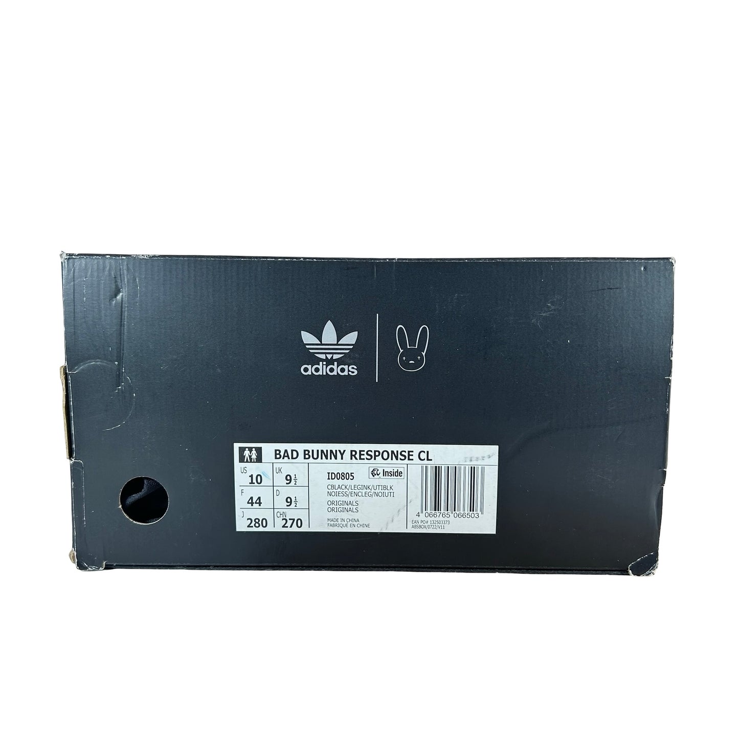 ID0805 adidas Response CL Bad Bunny Triple Black [USED] - 10 M (Used)