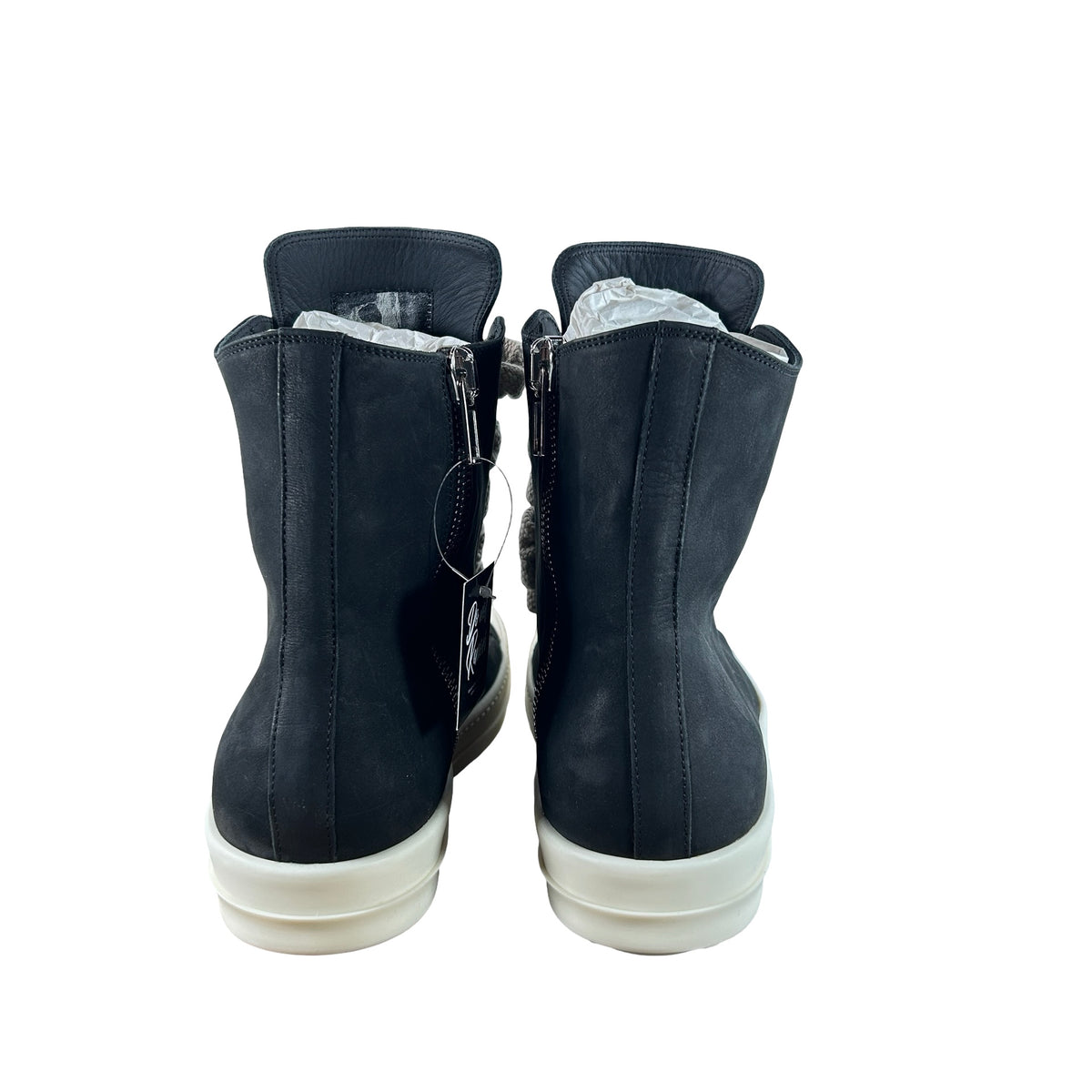 RU02E1892 LWNW2 911 Rick Owens Jumbo Lace Sneakers Black Milk
