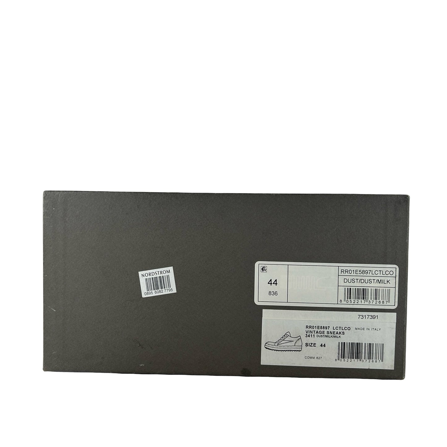 RR01E5897LCTLCO Rick Owens Vintage Sneaks Transparent Leather Dust Milk [USED] - 44 EU (Used)