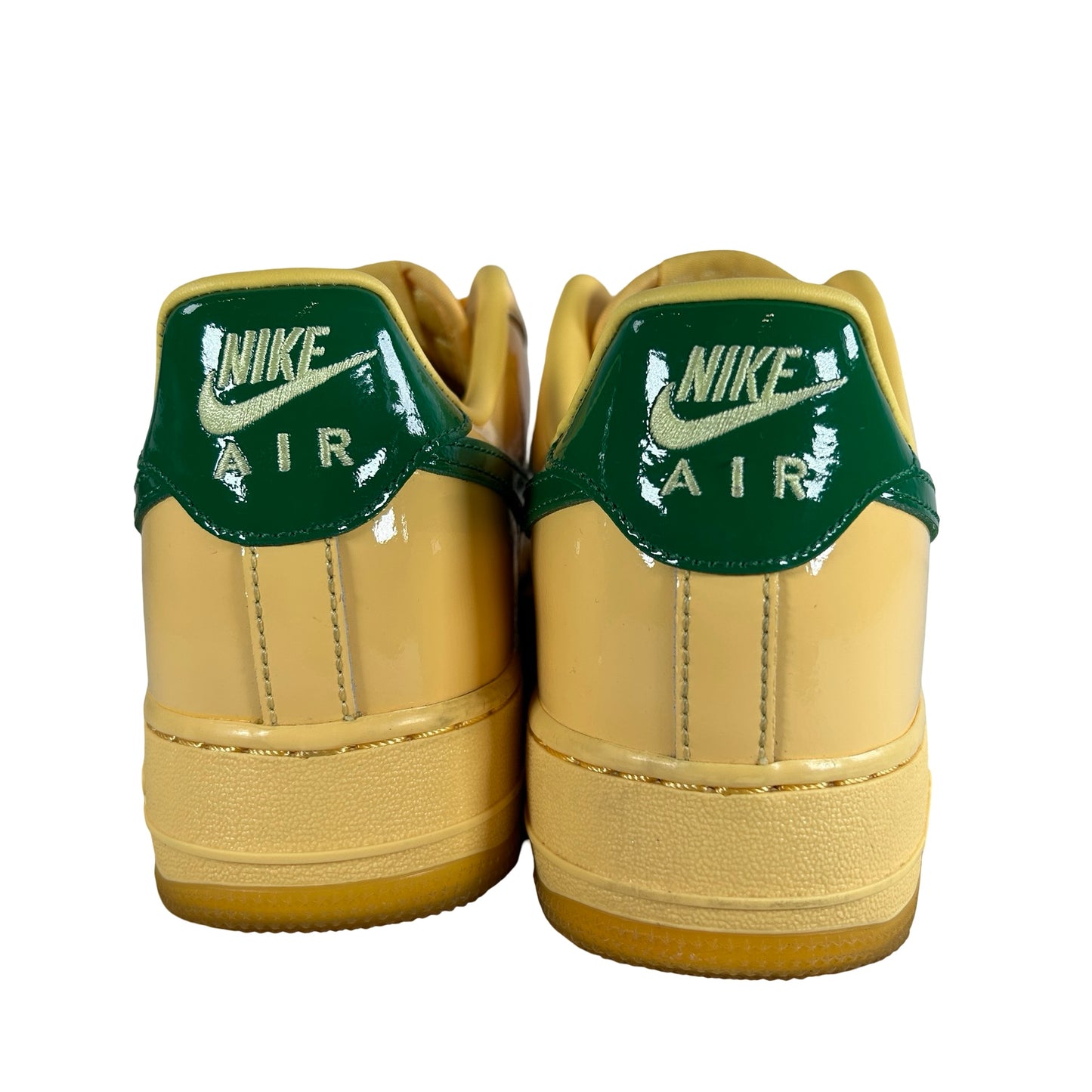 IO4489 700 Nike Air Force 1 Low Patent Leather Topaz Gold Pine Green [USED] - 9 M (VNDS)