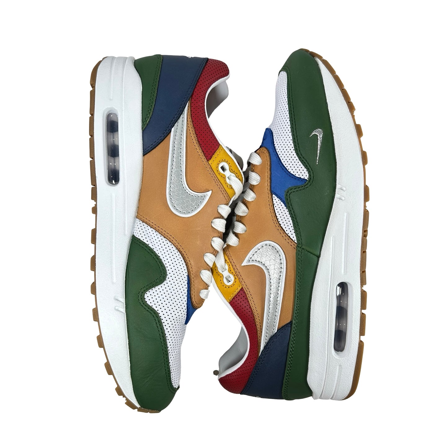 II6235 100 Nike Air Max 1 Premium Goods White Forest Green [USED] - 10 M (Used)