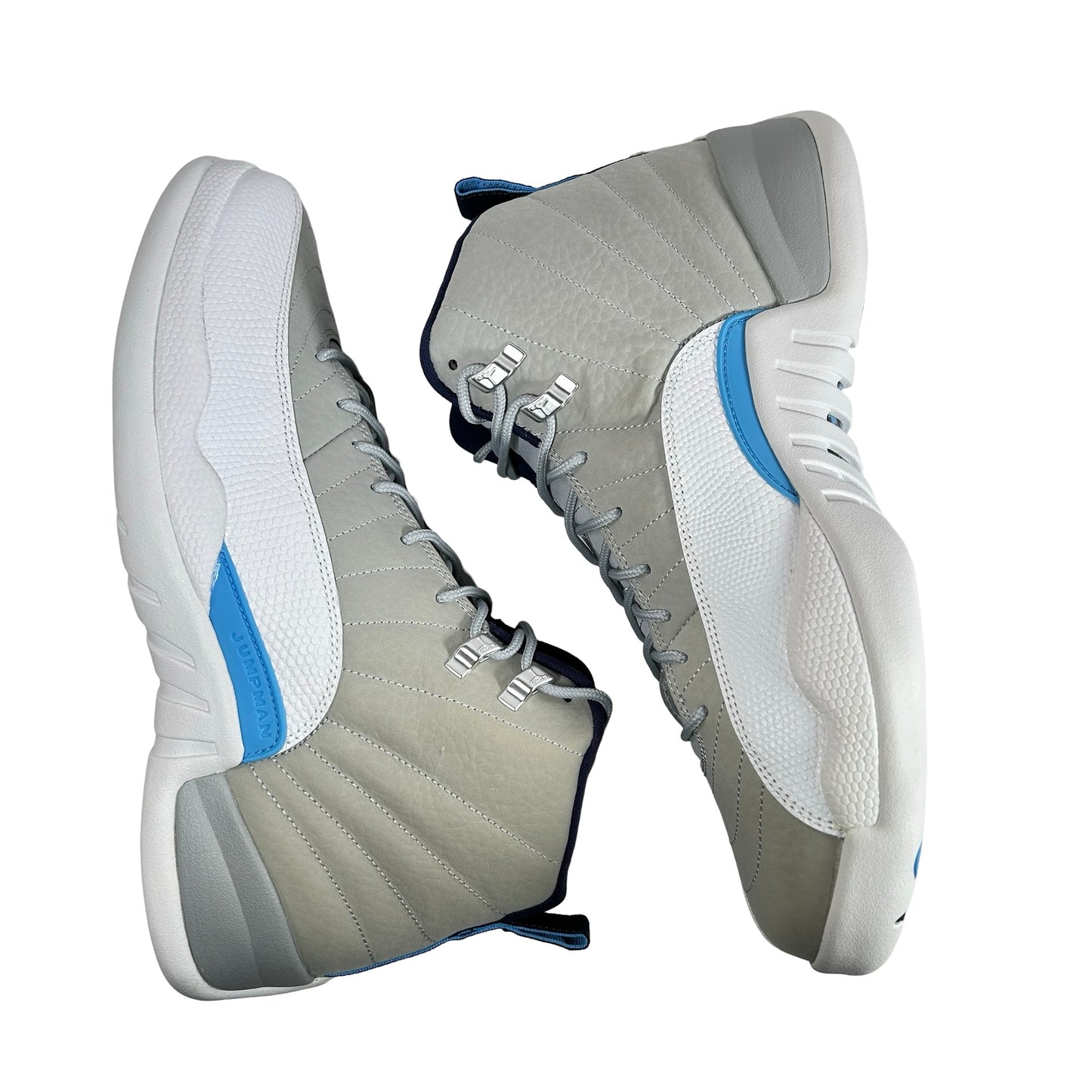 130690 007 Jordan 12 Retro Grey University Blue [CONDITIONAL] - 11.5 M (Slight yellowing)