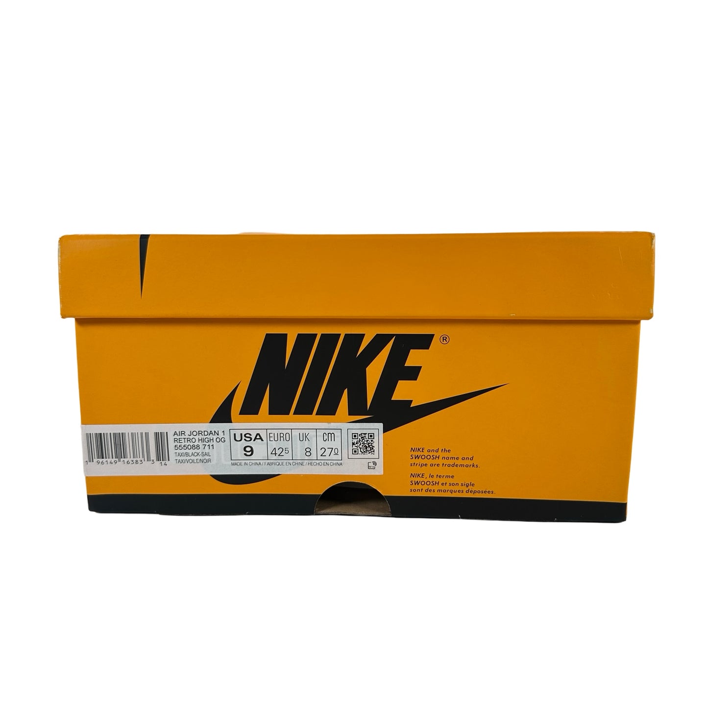 555088 711 Jordan 1 Retro High OG Yellow Toe [USED] - 9 M (Used)