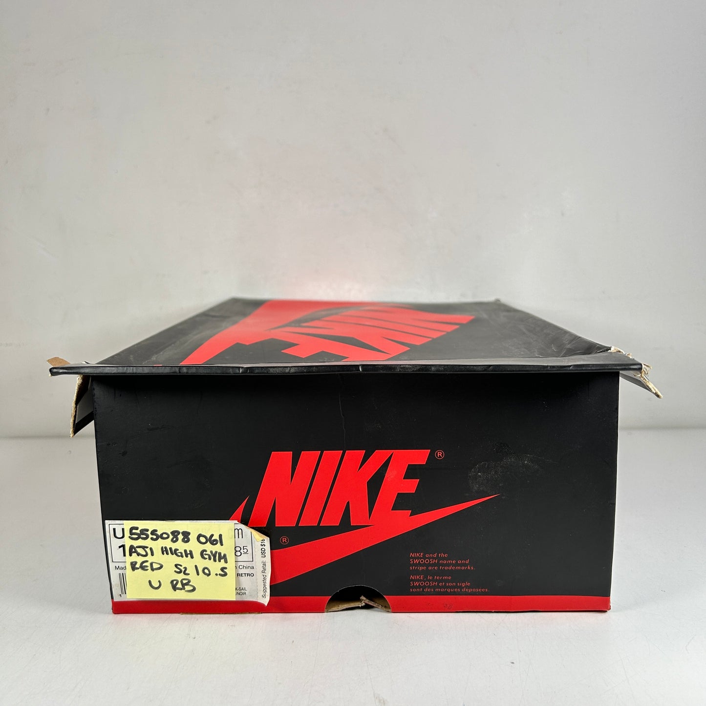 555088 061 Jordan 1 Retro High Black Gym Red [USED] - 10.5 M (Used) (Replace Box)