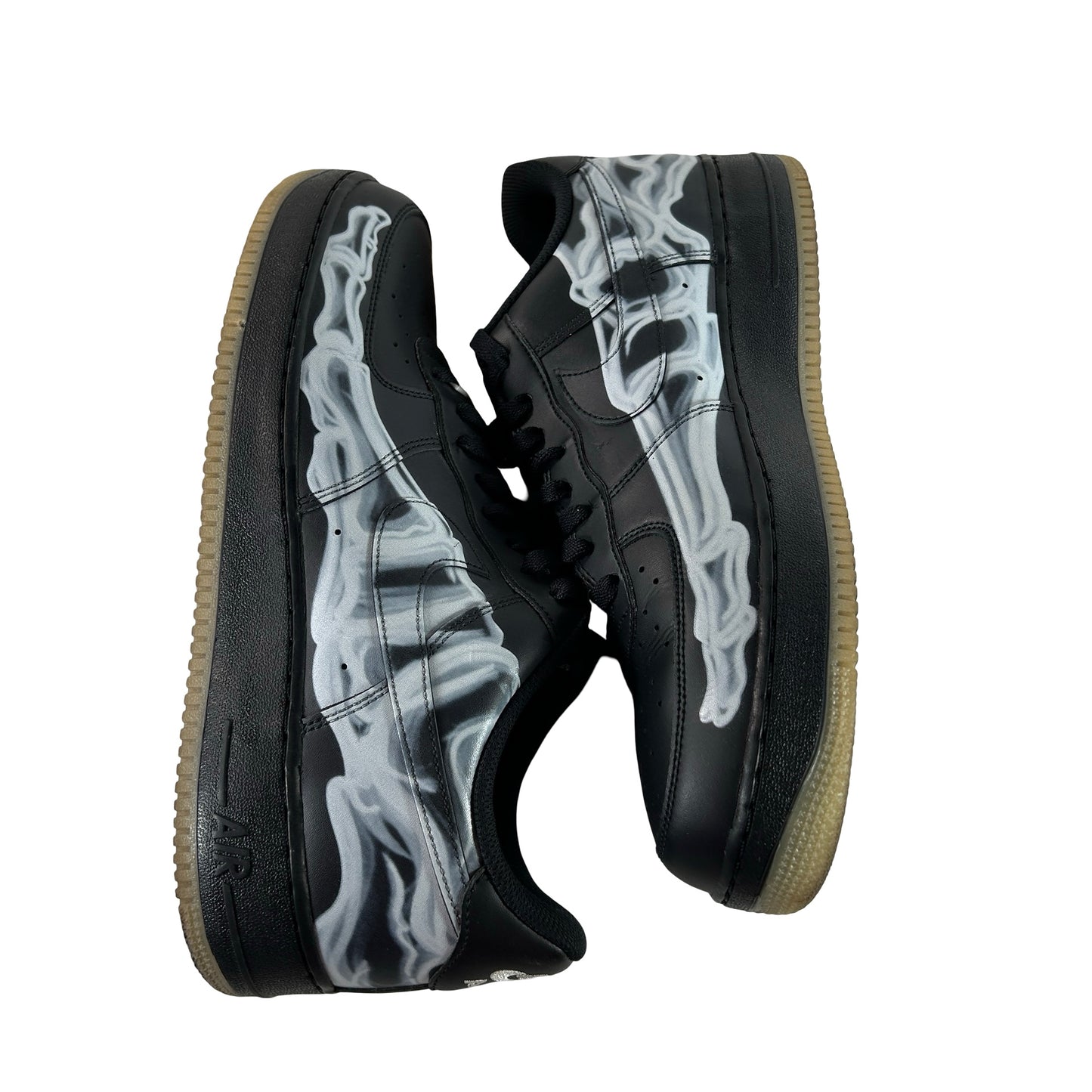BQ7541 001 Nike Air Force 1 Low Black Skeleton Halloween (2019) [USED] - 13 M (Used) (No Box)