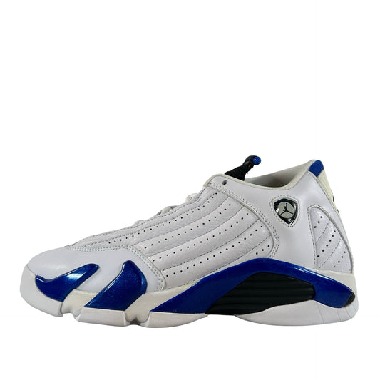 487524 104 Jordan 14 Retro White Hyper Royal (GS) [CONDITIONAL] - 6 Y (Yellowing on heel tab)