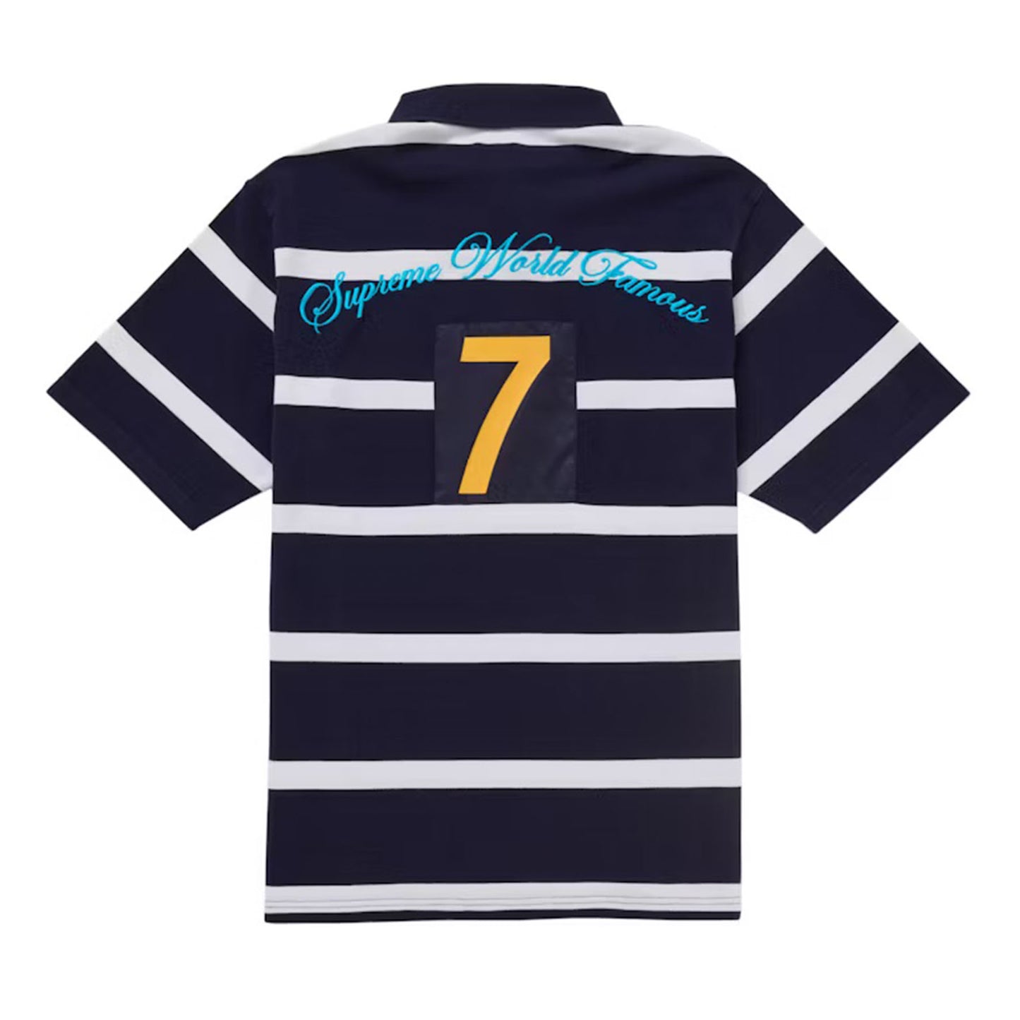 Supreme Cursive Polo Navy Stripe [USED] - L (Used)