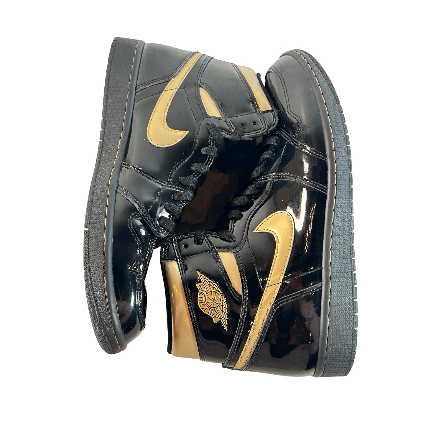 555088 032 Jordan 1 Black/Gold [USED] - 12 M (Used) (No Box)