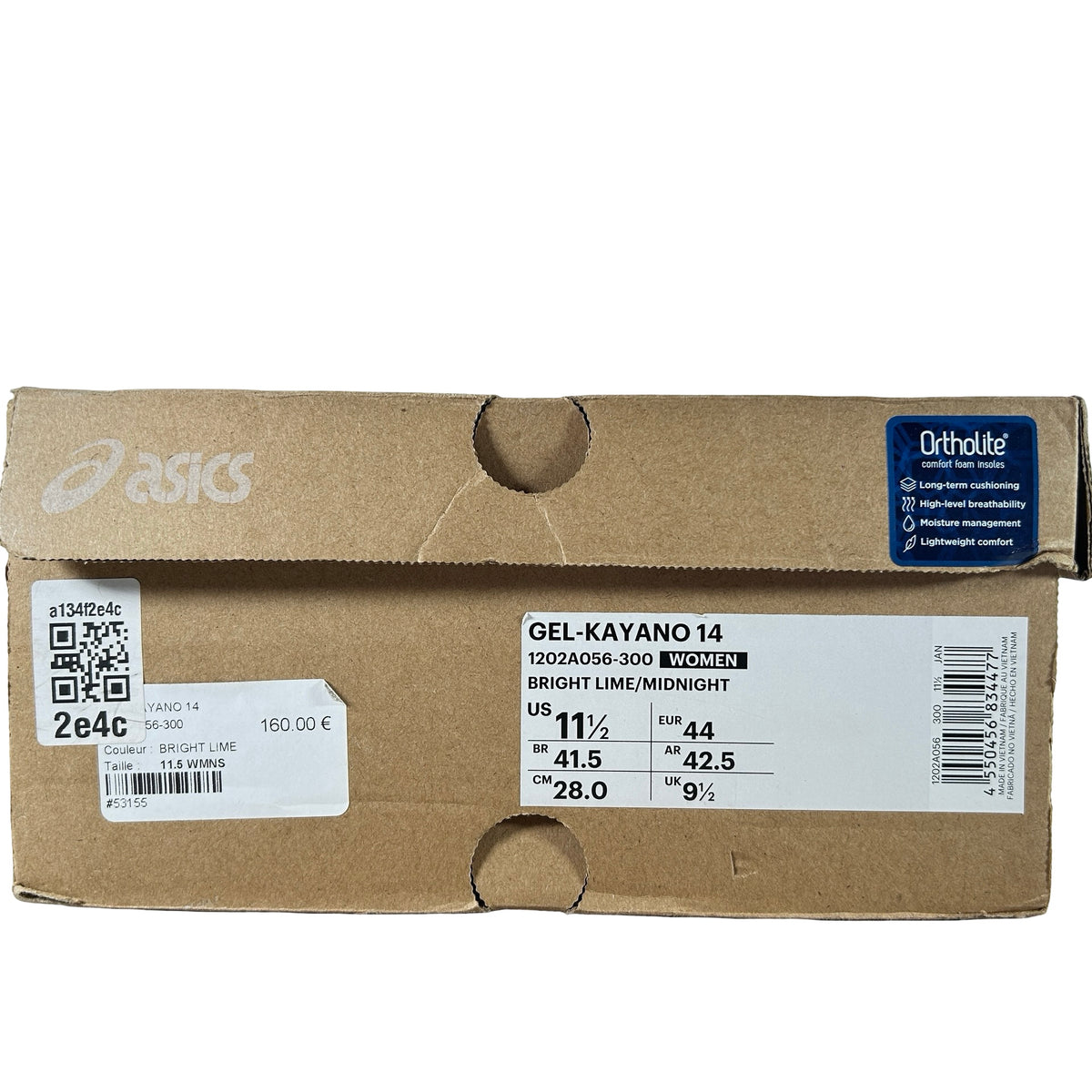 1202A056 300 ASICS Gel-Kayano 14 Bright Lime Midnight (Women's) [USED] - 11.5 W (Used)