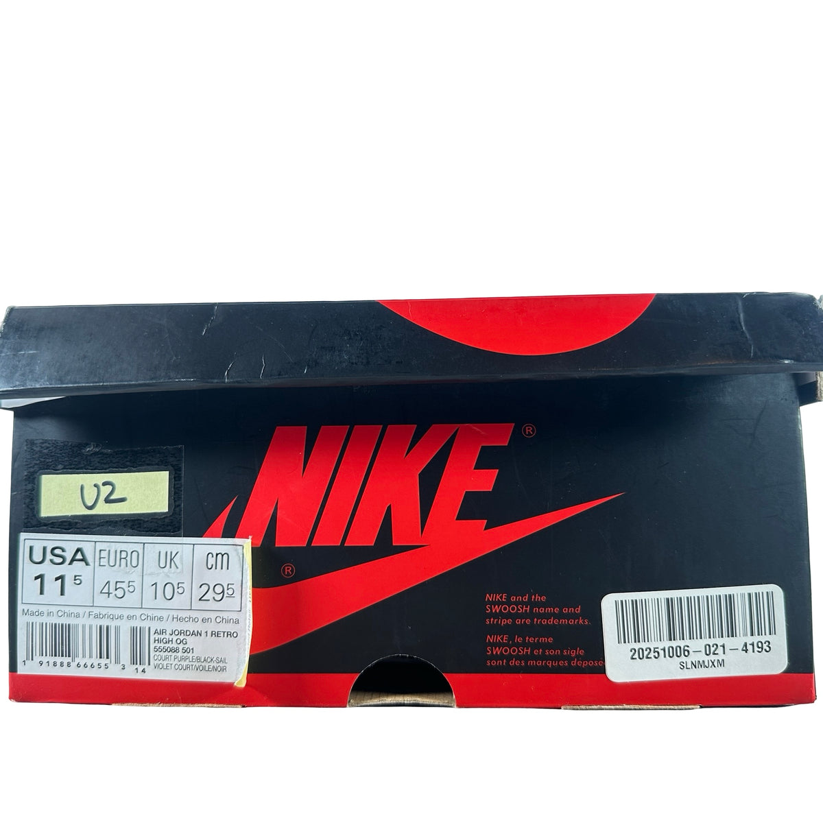 555088 501 Jordan 1 Court Purple [USED] - 11.5 M (Used2)