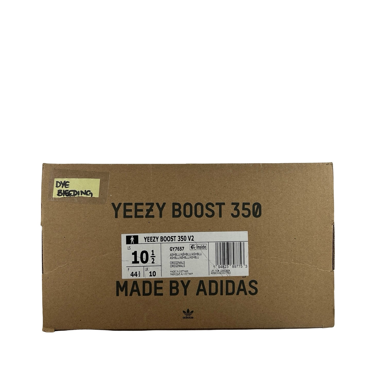 GY7657 adidas Yeezy Boost 350 V2 Ash Blue - 10.5 M (Dye Bleeding)