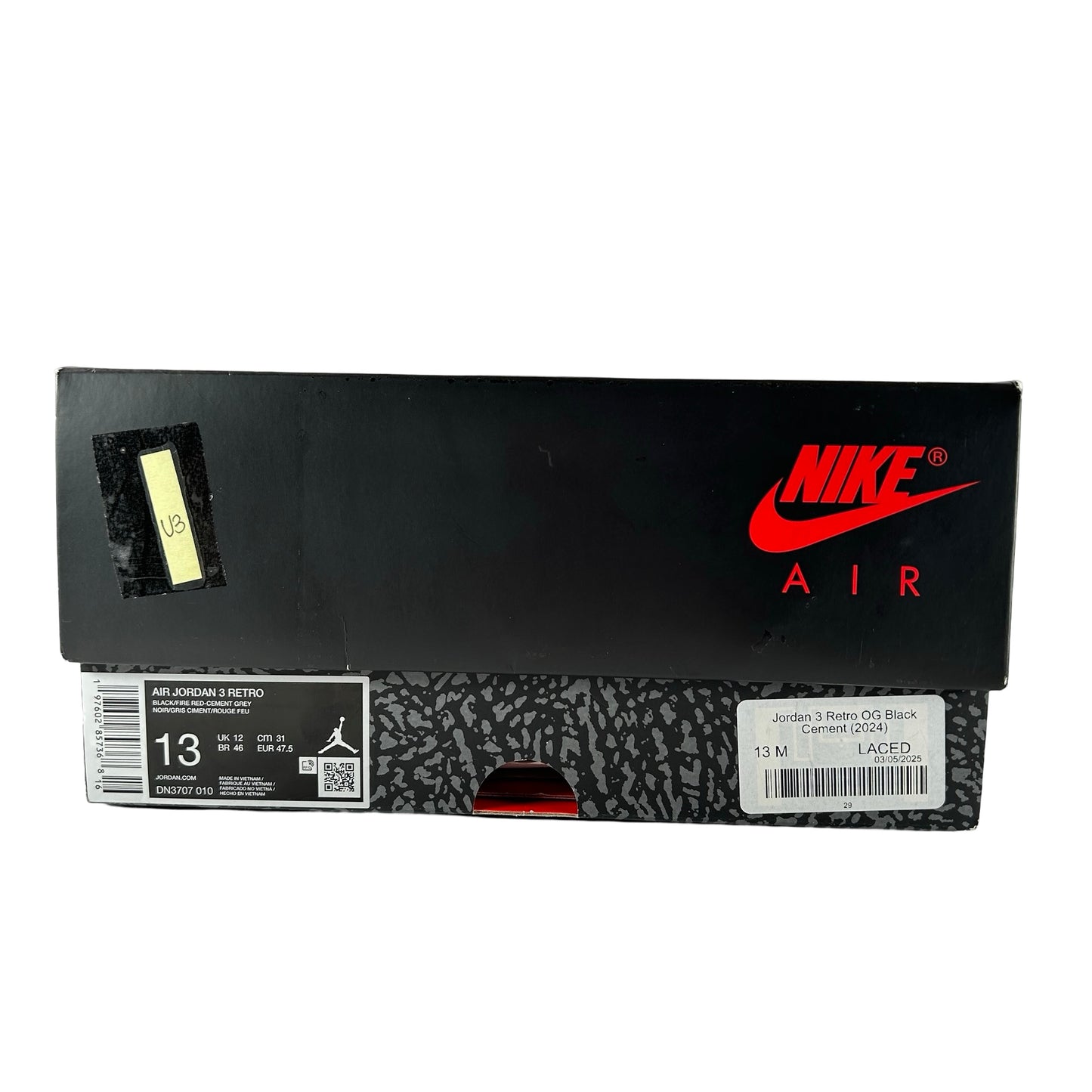 DN3707 010 Jordan 3 Retro OG Black Cement (2024) [USED] - 13 M (Used3)
