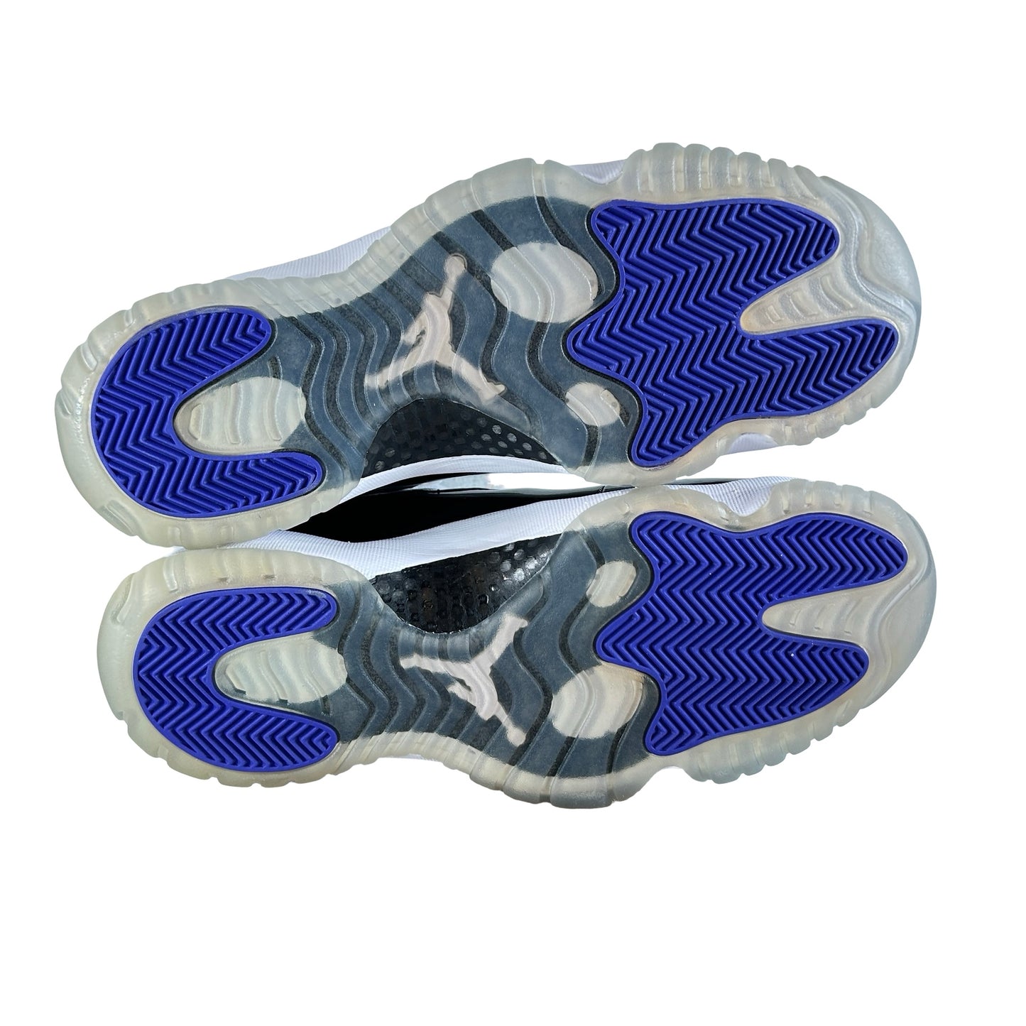 378037 100 Jordan 11 Concord - 9.5 M (Yellowing Soles) (Glue Stain)