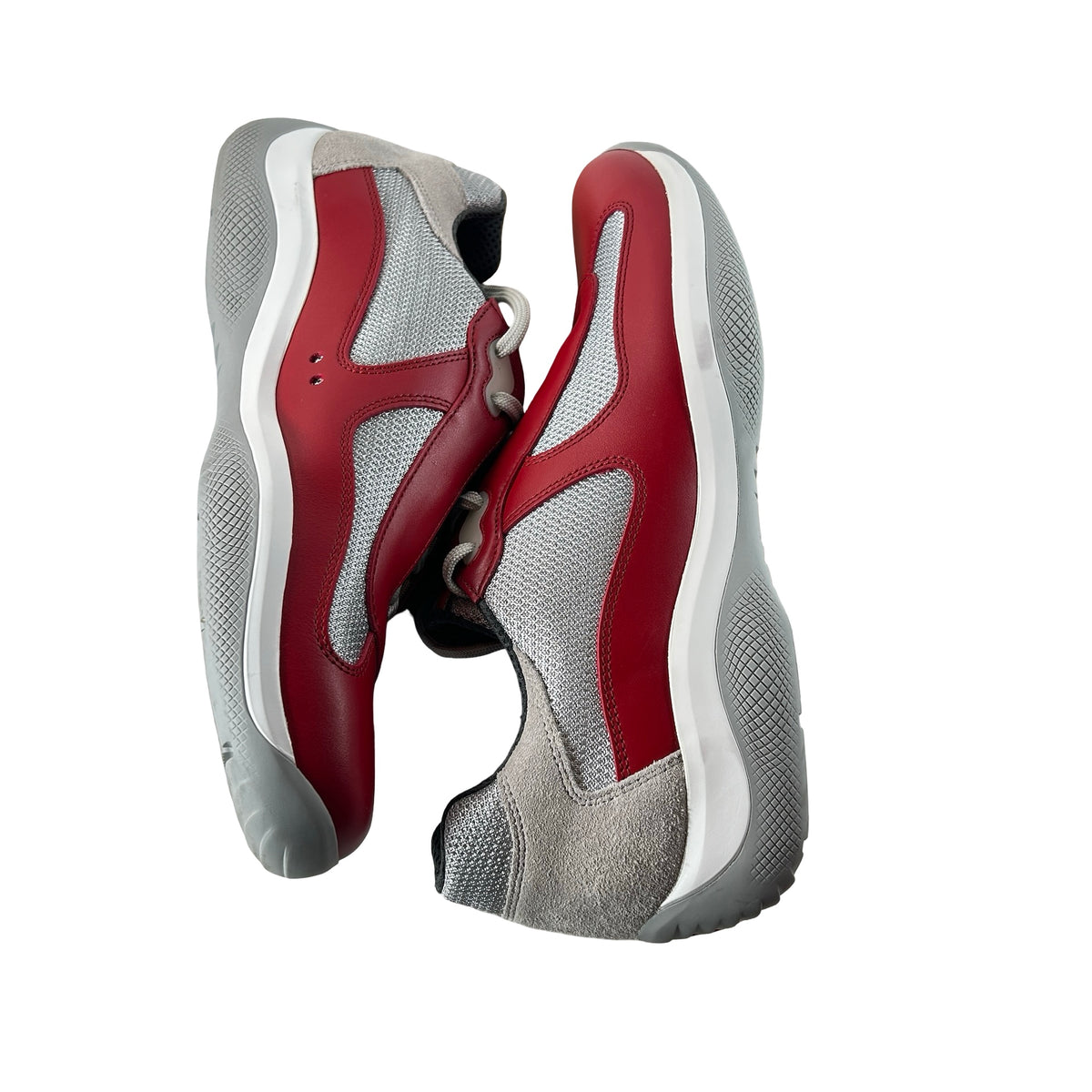 PS0906 5RU F0011 Prada America’s Cup Original Sneakers Rosso Red [USED] - PRADA 8 / US 9 M (Used)
