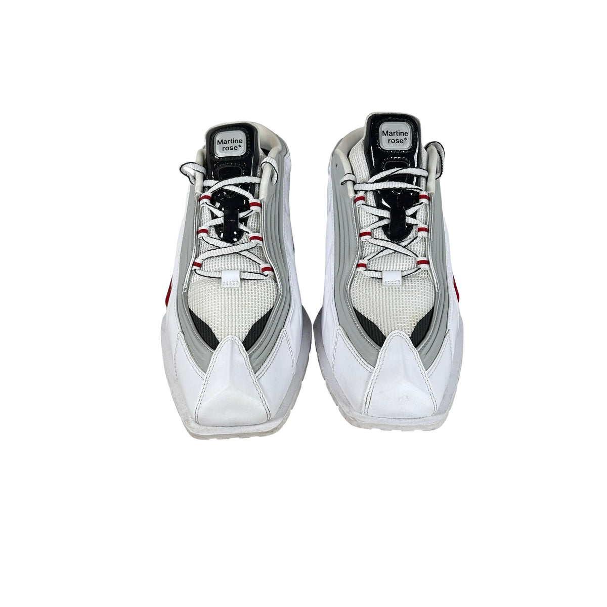 IM5420 100 Nike Shox MR4 Mule Martine Rose Metallic Platinum Varsity Red (W) [USED] - 9.5 W (Used)