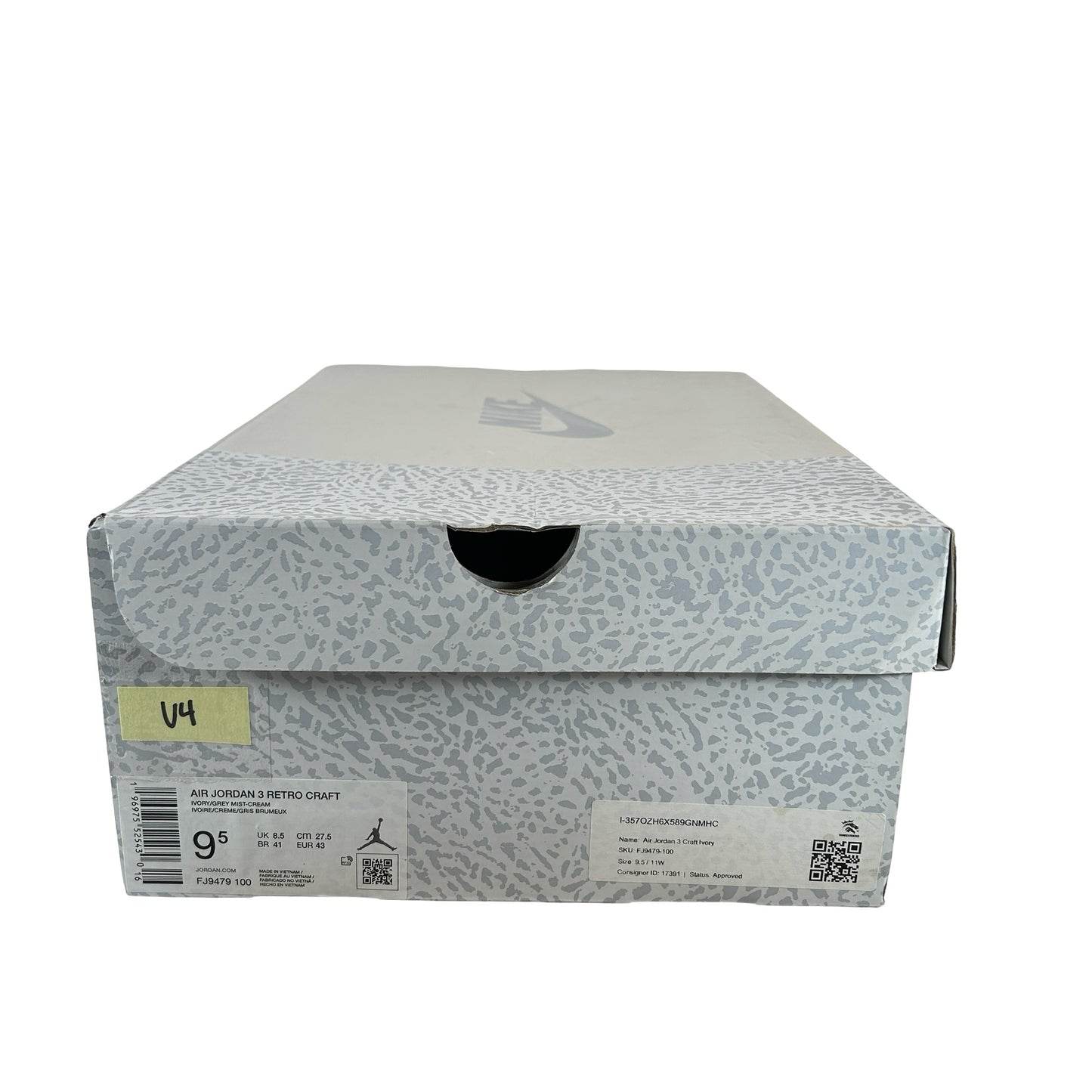 FJ9479 100 Jordan 3 Retro Craft Ivory [USED] - 9.5 M (Used4)