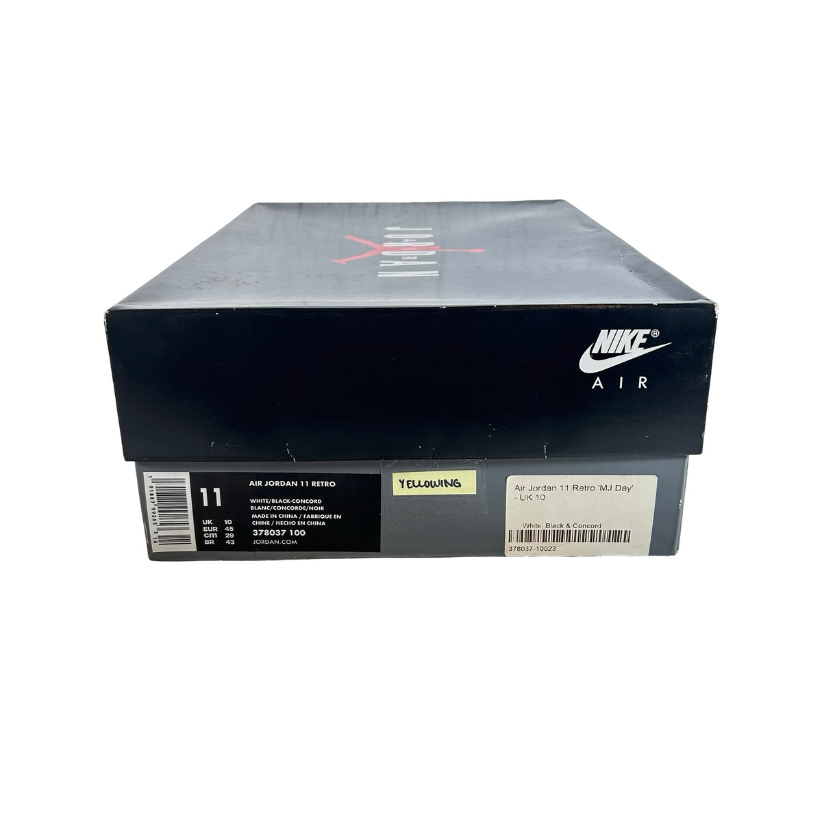 378037 100 Air Jordan 11 Concord - 11 M (Yellowing Soles3)