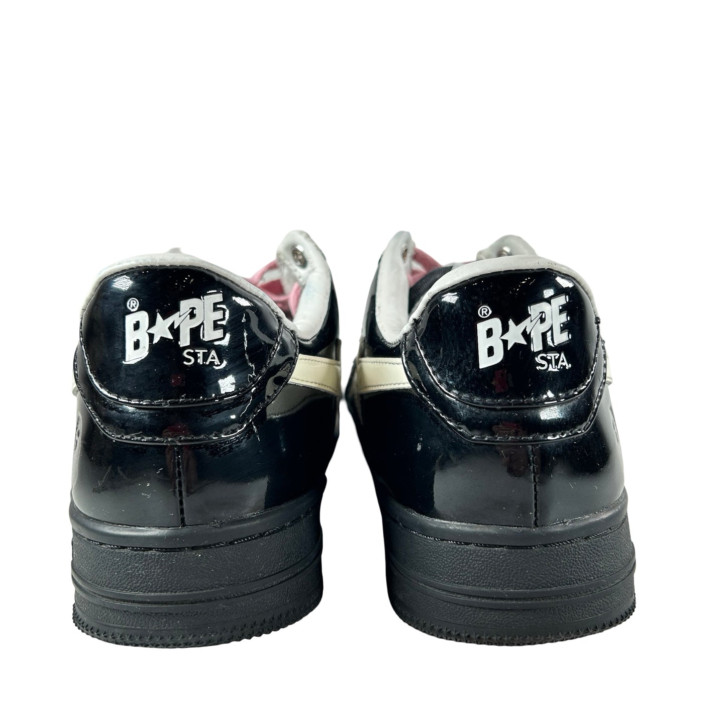 1K30 191 302 BLK A Bathing Ape Bape Sta #2 Black Patent [USED] - 7 M (Used) (No Box)
