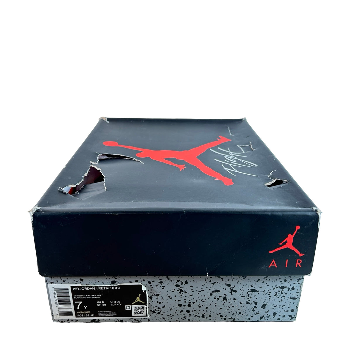 408452 111 Jordan 4 Retro Military Black (GS) [USED] - 7 Y (Used)