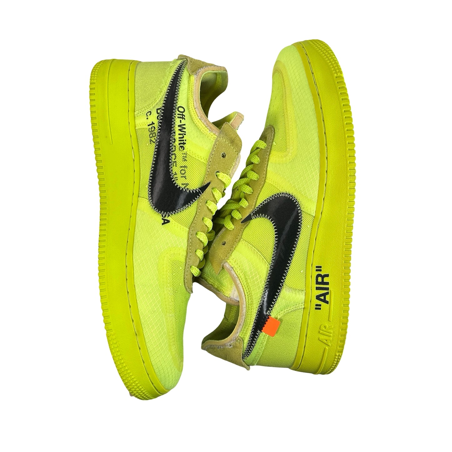 AO4606 700 Nike Air Force 1 Low Off-White Volt [USED] - 12 M (Used) (Replace Box)