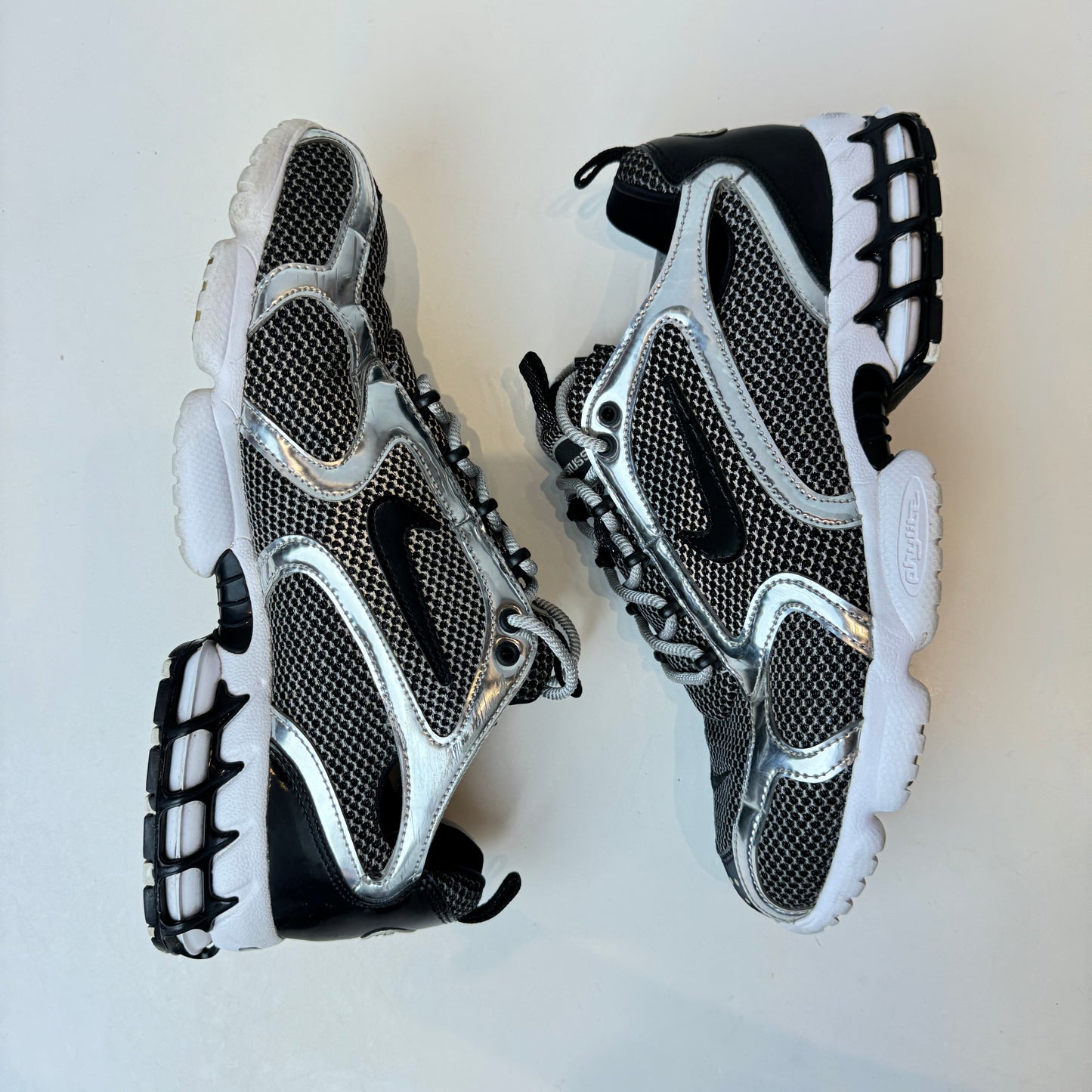 CU1854 001 Nike Air Zoom Spiridon Cage 2 Stussy Pure Platinum [USED] - 10.5 M (Used)
