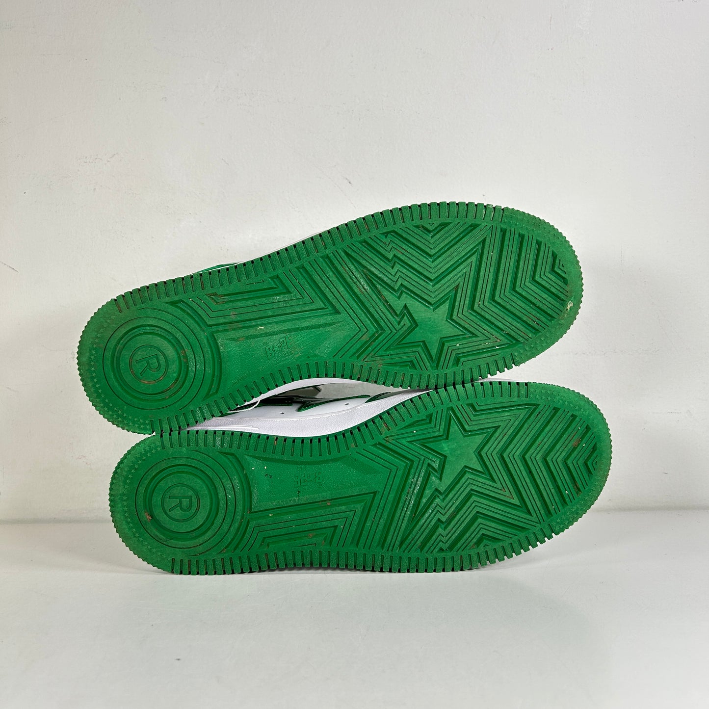 A Bathing Ape Bape Sta Patent Leather Green White [USED] - 9.5 M (Used) (Replace Box)