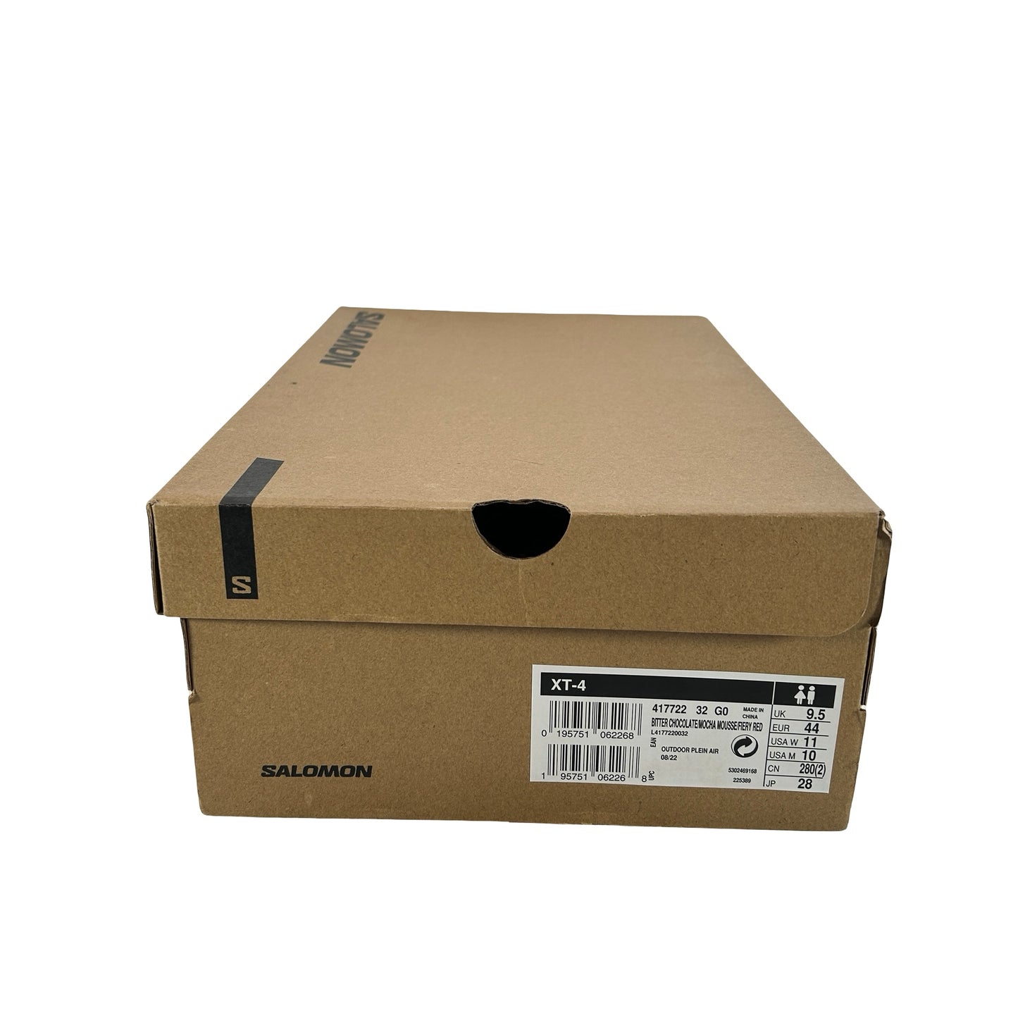 L4177220032 Salomon XT-4 Bitter Chocolate Mocha Mousse Fiery Red [USED] - 10 M (Used)