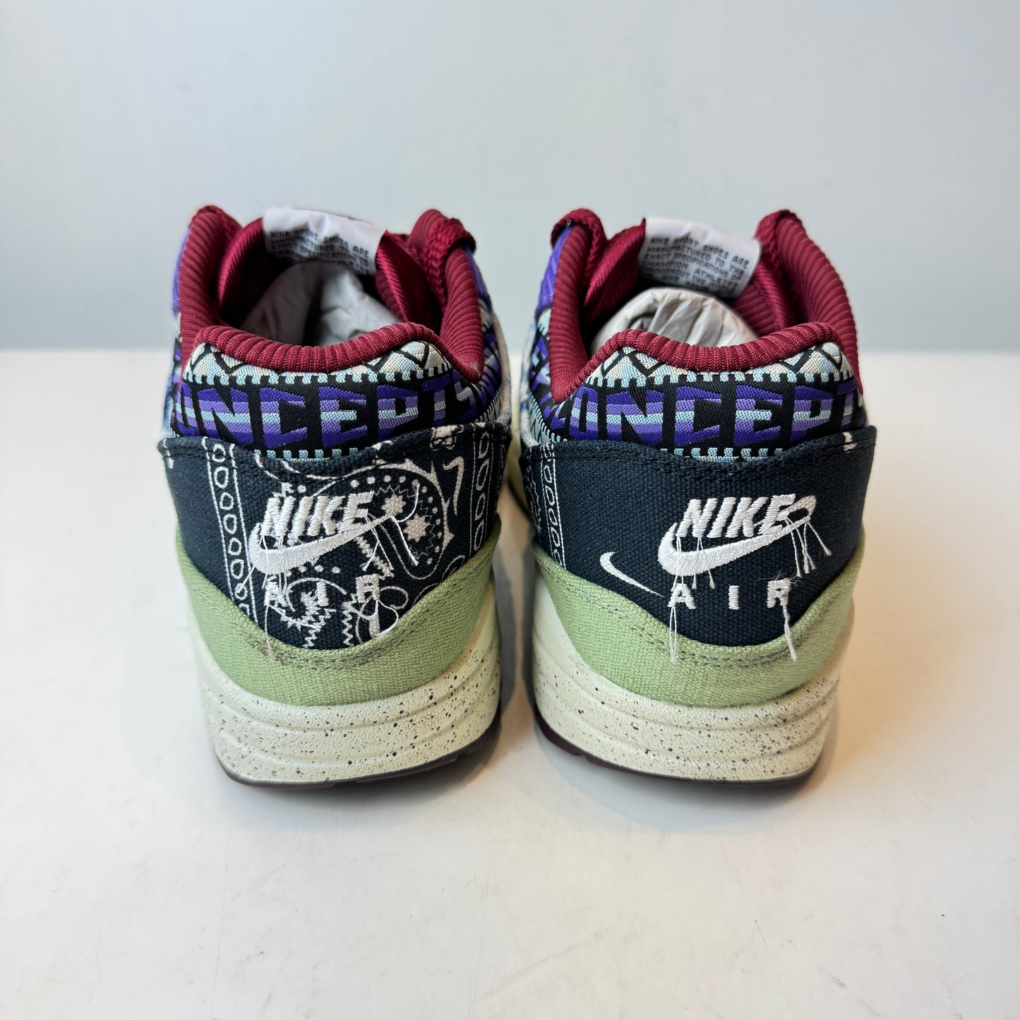 DN1803 300 Nike Air Max 1 Concepts Denim Olive Canvas [USED] - 9 M (Used)