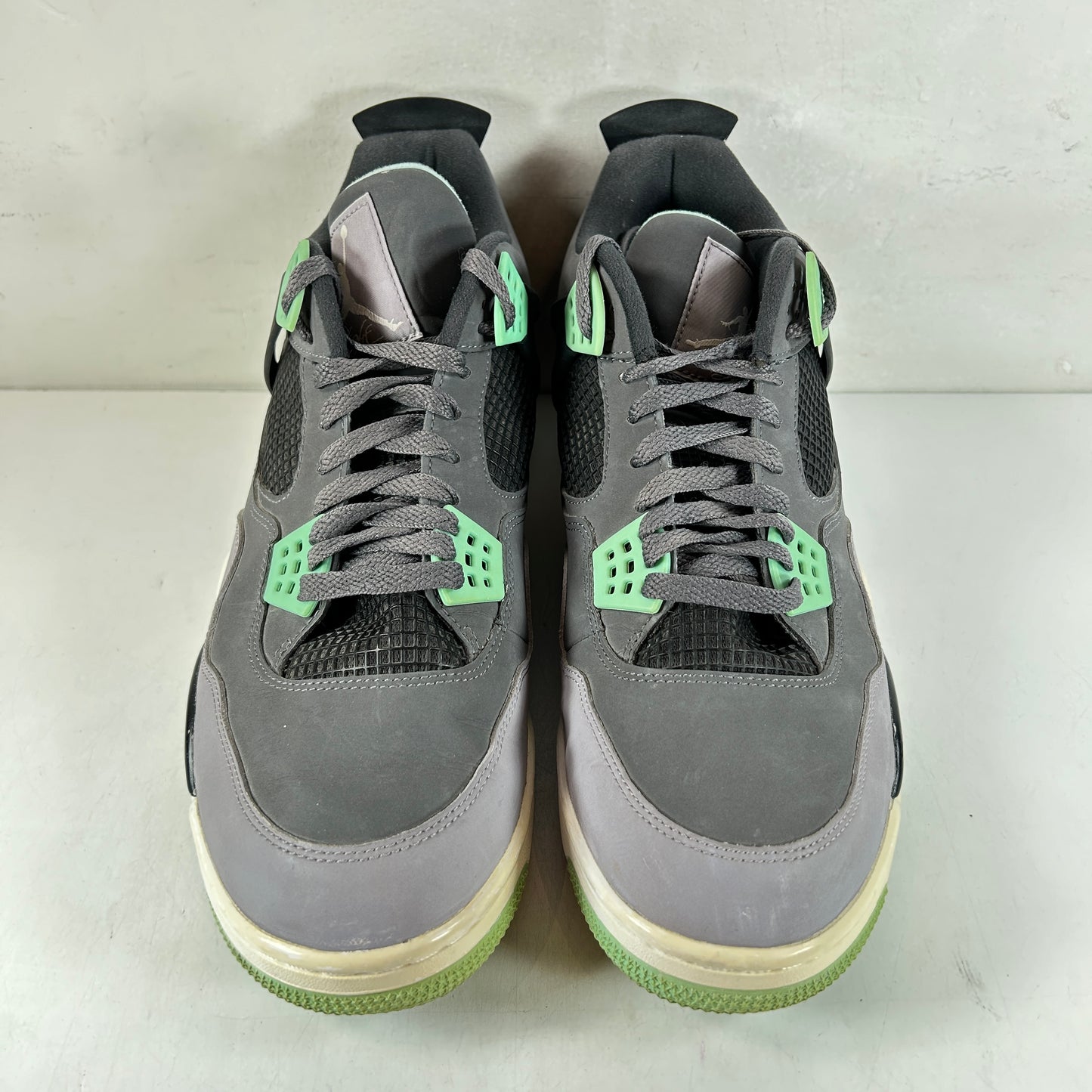 308497 033 Jordan 4 Retro Green Glow [USED] - 13 M (Used) (No Box)