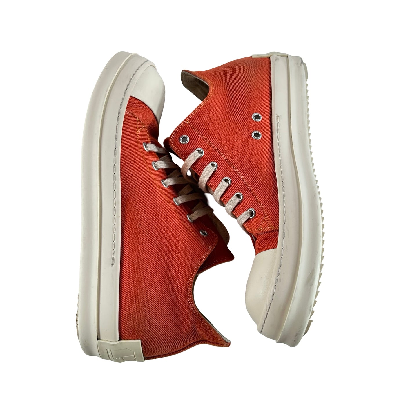 DU01B7802 DMEH1 Rick Owens DRKSHDW Fogachine Cotton Megalace Low 'Orange Milk' [USED] - 42 (Used)