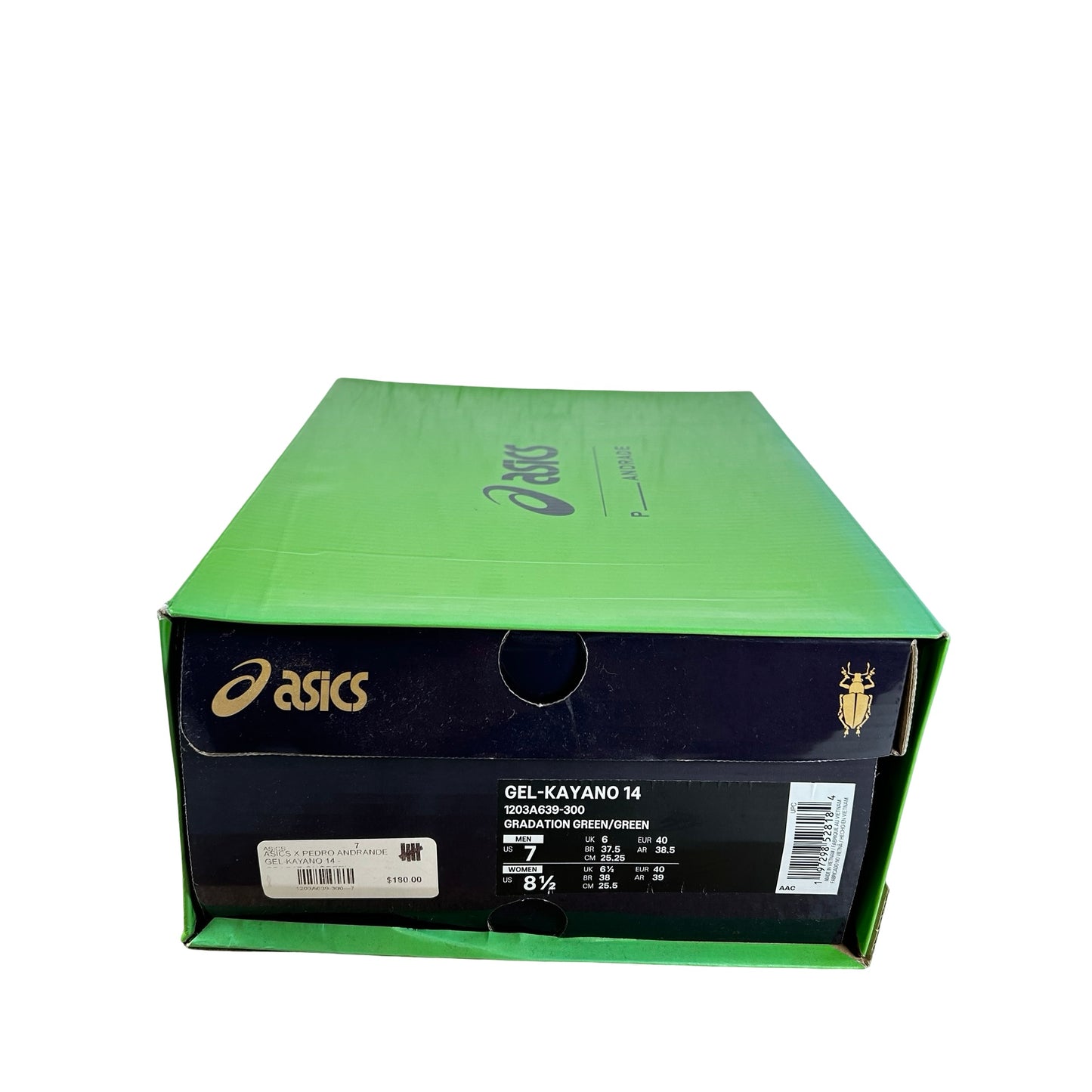 1203A639 300 ASICS Gel-Kayano 14 P. Andrade Gradation Green [USED] - 7 M (Used)