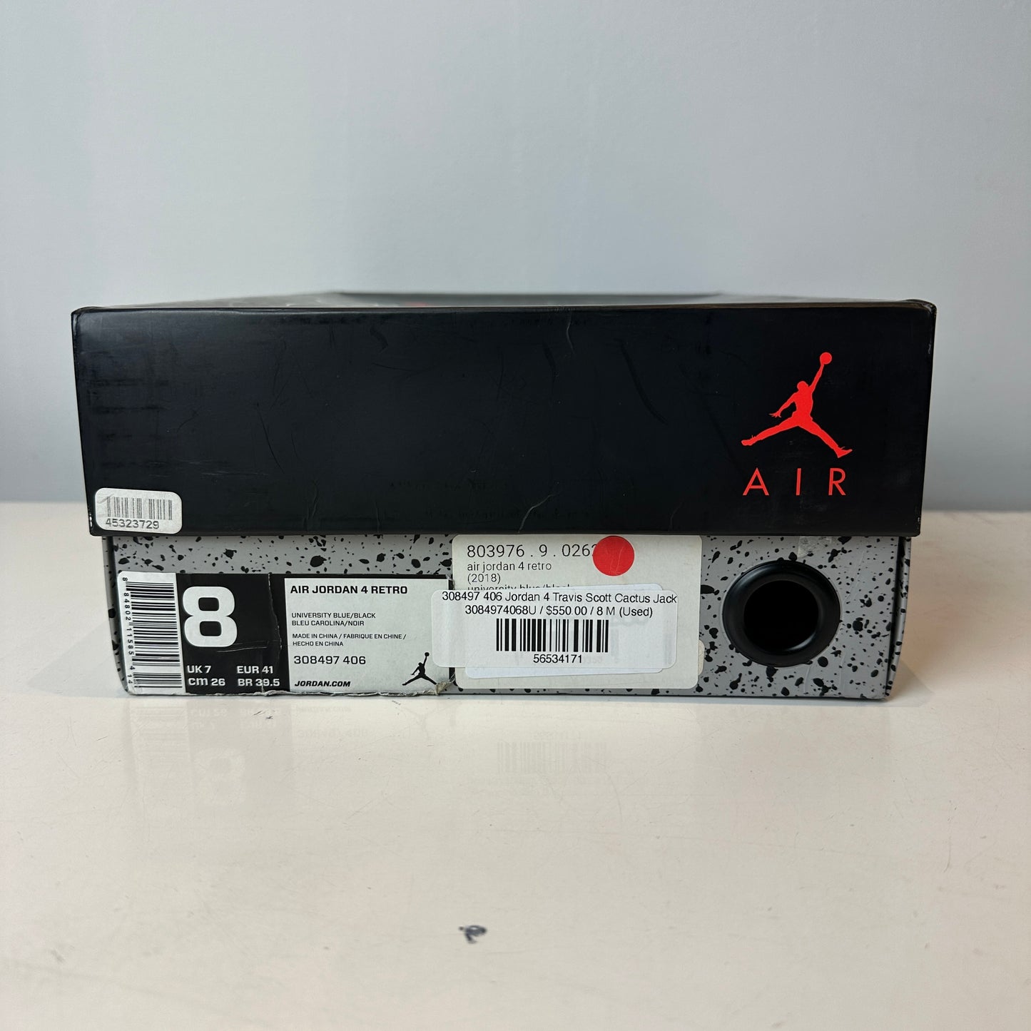 308497 406 Jordan 4 Travis Scott Cactus Jack [USED] - 8 M (Used)