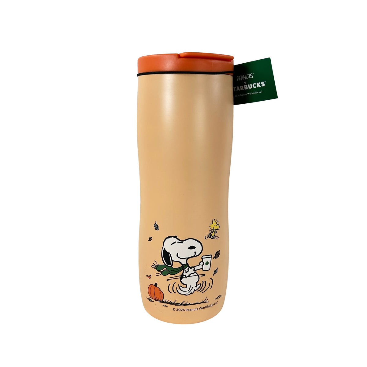 Starbucks x Peanuts Snoopy 16 Ounce Stainless Steel Tumbler Orange