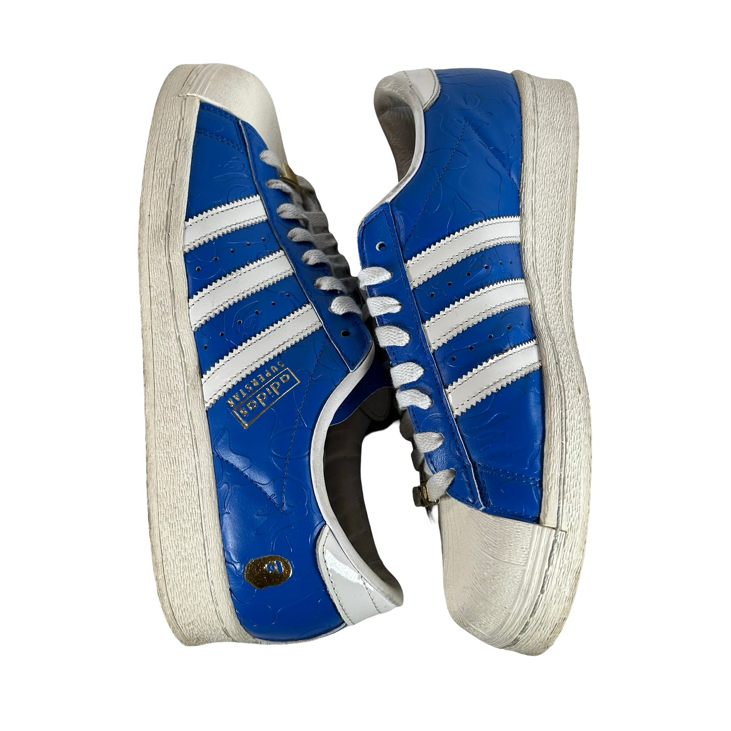 JR2792 adidas Superstar Vintage Bape Blue White [USED] - 10 M (Used)