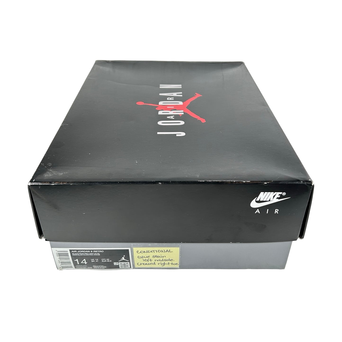 HV4794 030 Air Jordan 9 Retro Olive (2024) [CONDITIONAL] - 14 M (Glue Stain)