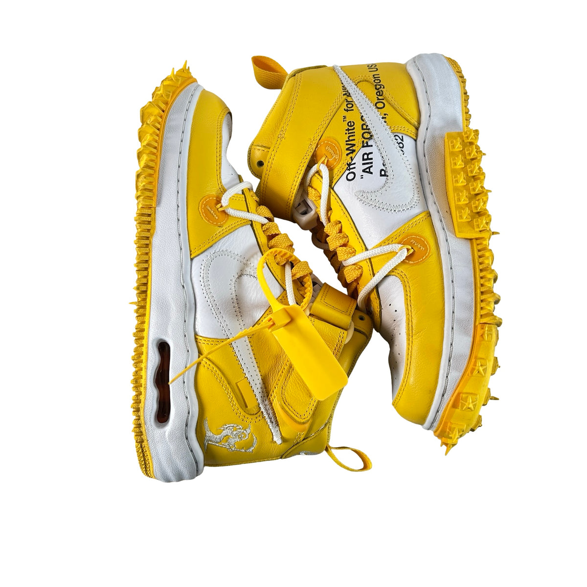 DR0500 101 Nike Air Force 1 Mid SP Off-White Varsity Maize [USED] - 7 M (Used) (No Box)