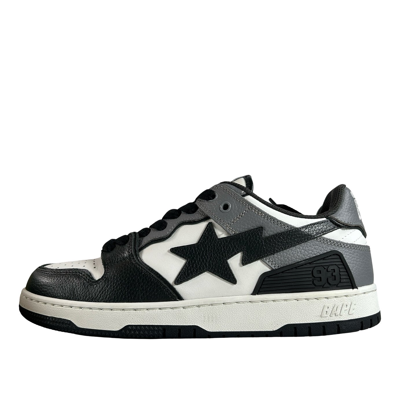 1J80191059 A Bathing Ape Sk8 Sta #5 Black White Grey [USED] - 9.5 M (Used)