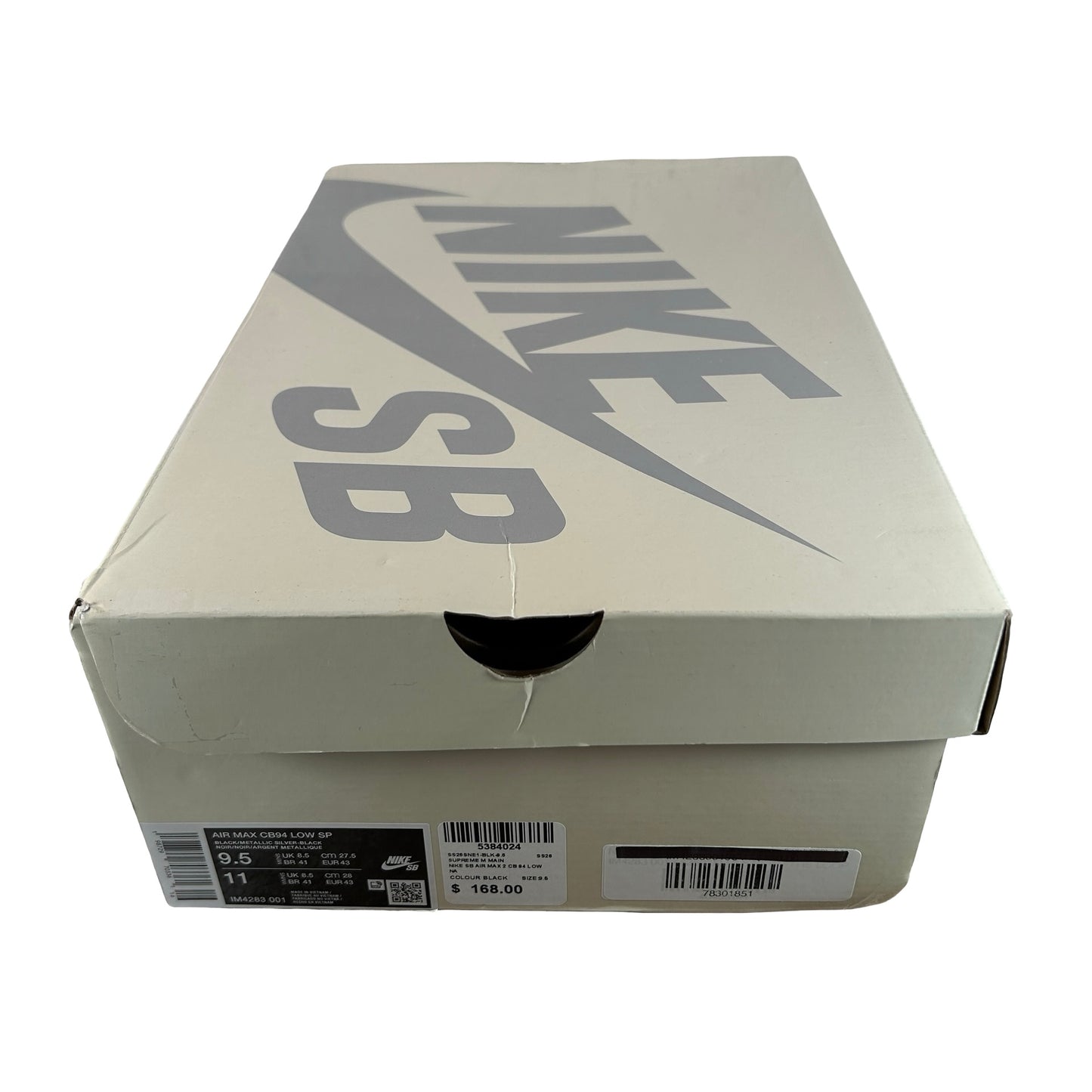 IM4283 001 Nike SB Air Max 2 CB '94 Low Supreme Black [USED] - 9.5 M (Used)