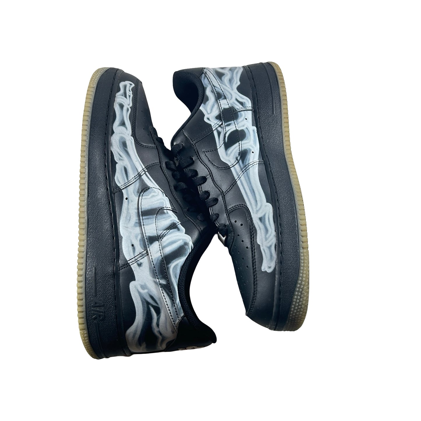BQ7541 001 Nike Air Force 1 Low Black Skeleton Halloween (2019) [USED] - 11.5 M (Used) (No Box)