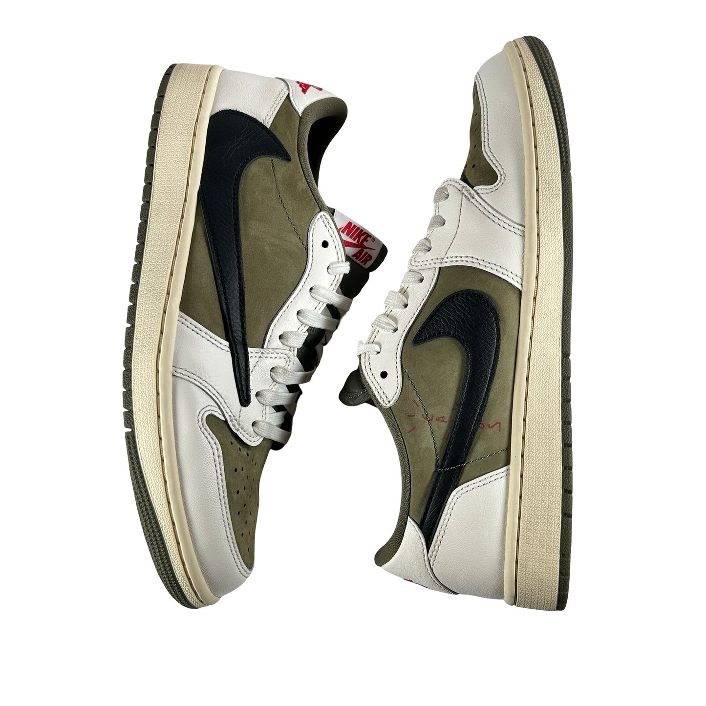 DM7866 200 Jordan 1 Retro Low OG SP Travis Scott Medium Olive [USED] - 9.5 M (Used) (Replace Box) (Sample)