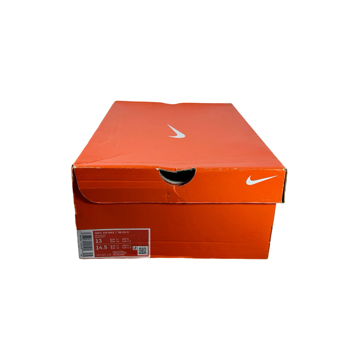 DV1403 110 Nike Air Max 1 '86 OG Golf White Black [USED] - 13 M (Used)
