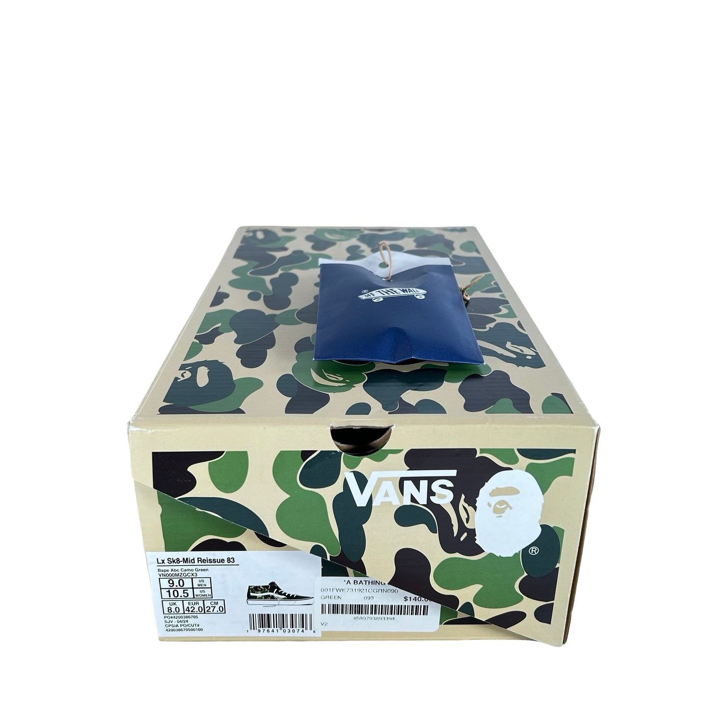VN000MZGCX3 Vans LX Sk8-Mid Bape ABC Camo Black Green [USED] - 9 M (Used)